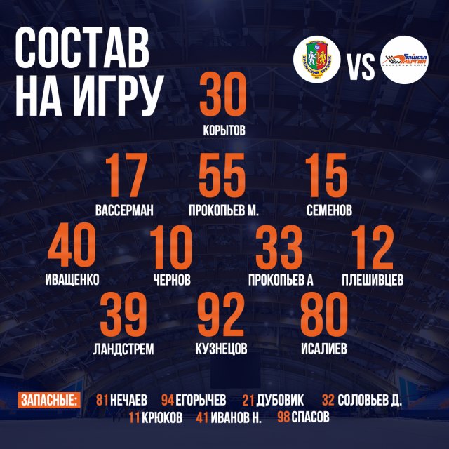 Состав "Байкал-Энергии" на игру с "Уральским трубником"