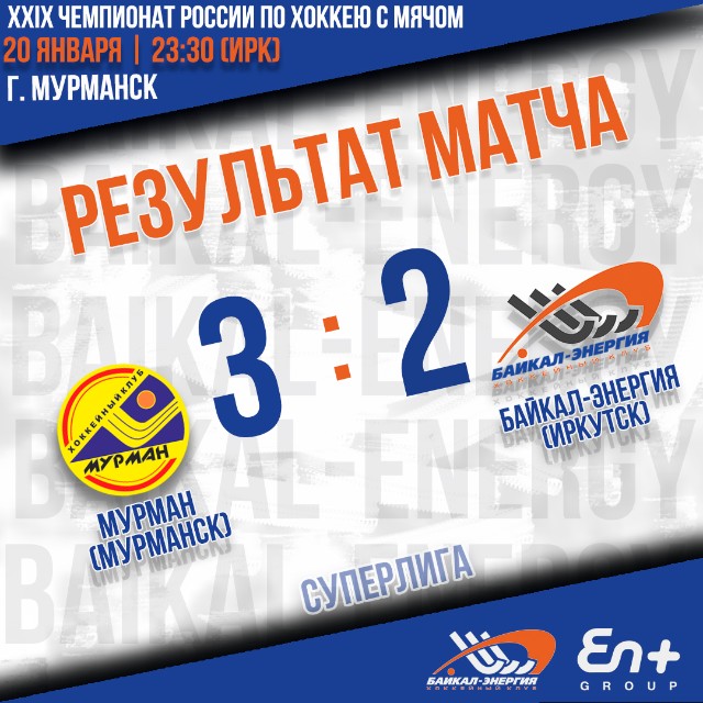 20.01.2021, 18:30 мск (23:30 ирк) Мурманск, Стадион «Строитель». 
